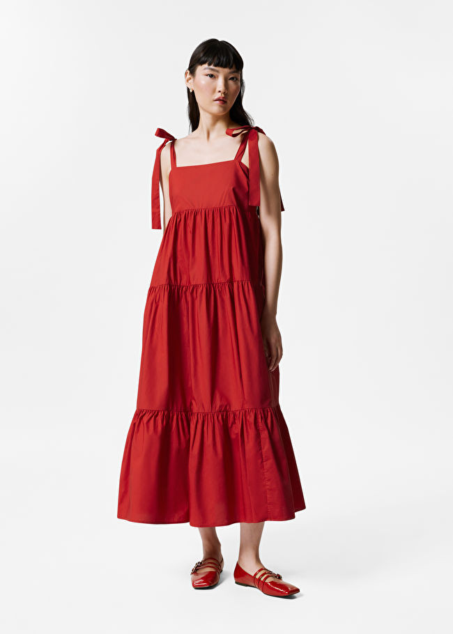 Tiered Tie-Strap Midi Dress | & Other Stories UK