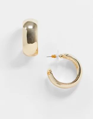 ASOS DESIGN thick hoop earrings 30mm in gold tone | ASOS (Global)