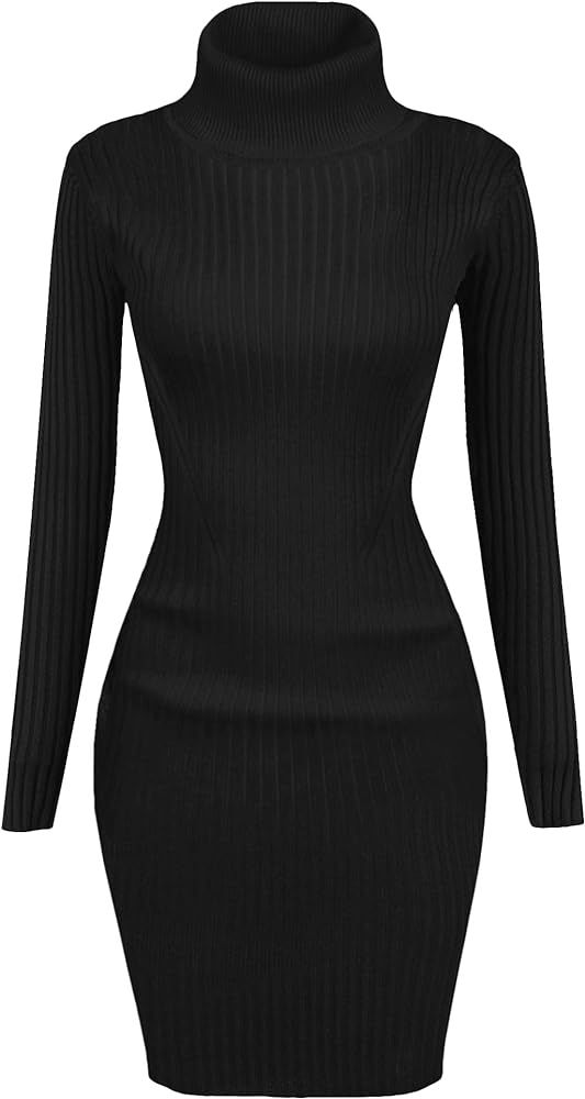 v28 Mock Neck Ribbed Sweaters for Women Cute Sexy Knitted Warm Fitted Fashion Pullover Sweater | Amazon (US)