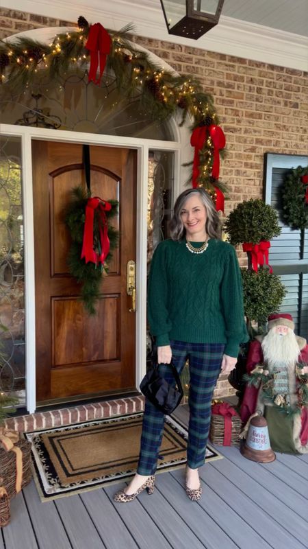 Plaid pants are so fun for the holidays! 2 ways to style are here! 

Plaid pants | green sweater | leopard pumps | sequin tank | black blazer | preppy style | gold sandals 

#belk #chicos

#LTKHoliday #LTKstyletip #LTKover40