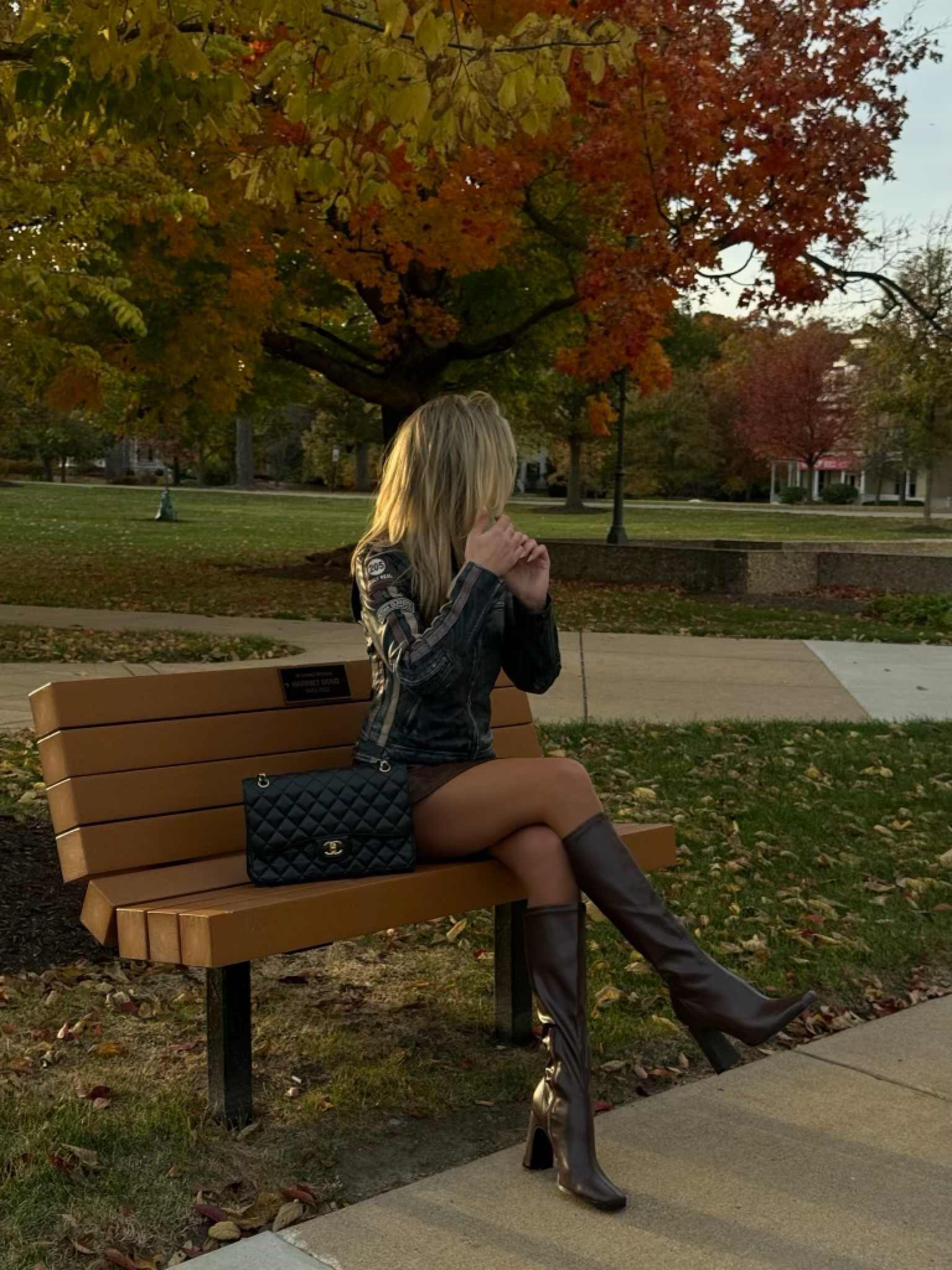 Fall Girl Look! 🍂🥰 Use code LEXIM20 for 20% off your first purchase from lulus!! 

fall fashion, brown boots, leather skirt, leather jacket, Chanel bag, ootd, fall outfit, outfit inspo, chic style, trendy fashion 

#LTKStyleTip