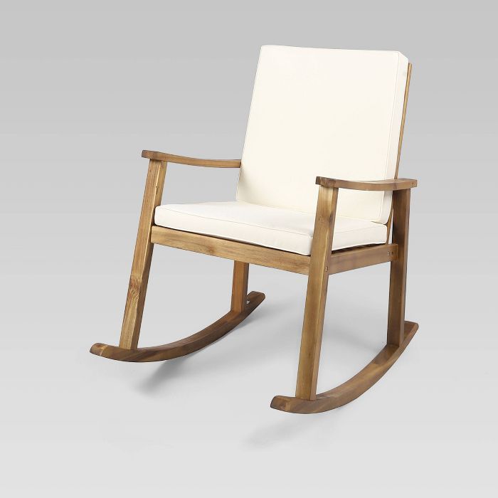 Candel Acacia Wood Patio Rocking Chair - Christopher Knight Home | Target