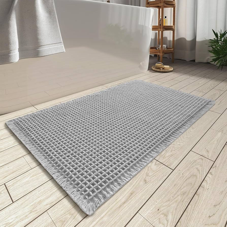 AMOAMI Upgraded Waffle Bath Mat, Super Absorbent Non Slip Bath Mats for Bathroom Floor, Machine W... | Amazon (US)