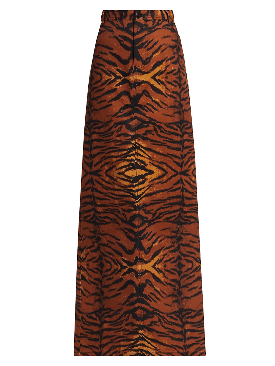 Women's Tiger Denim Maxi Skirt - Brown - Size 27 | Saks Fifth Avenue