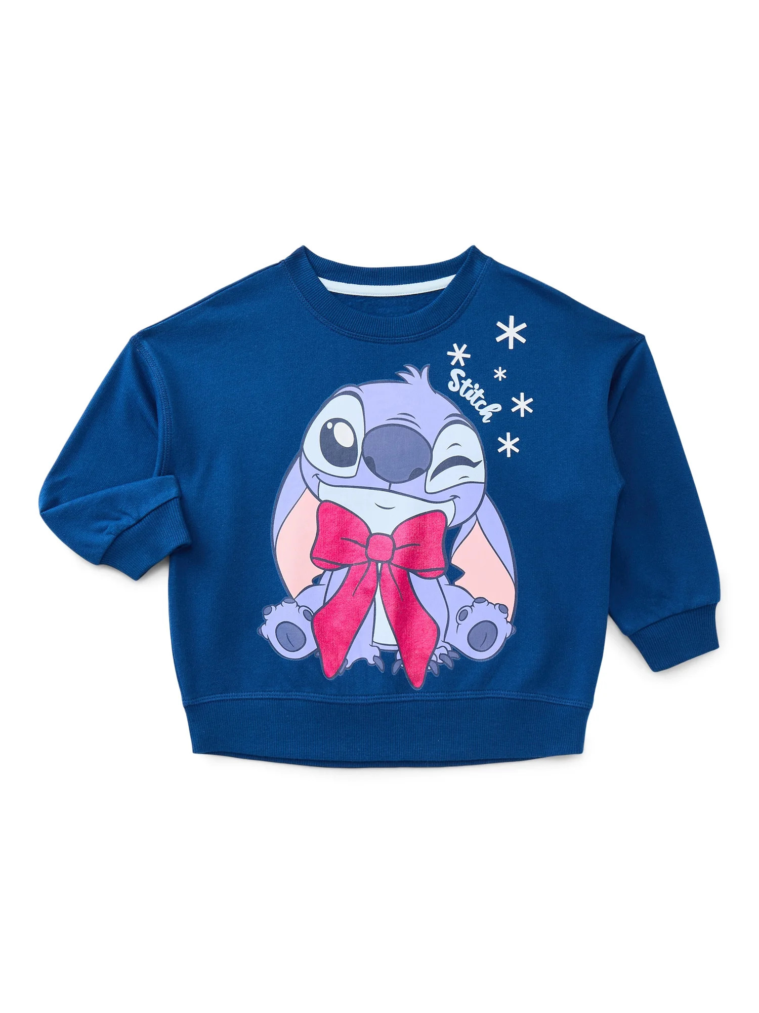 Disney Stitch Toddler Girls Holiday Graphic Sweatshirt, Sizes 12M-5T | Walmart (US)