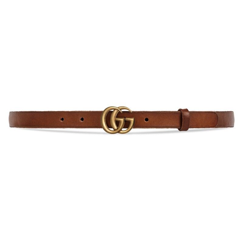 Leather belt with Double G buckle brown | Gucci (US)