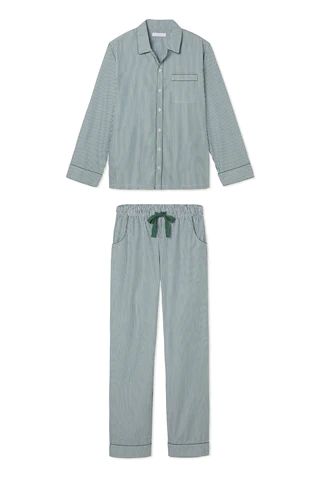 Men's Poplin Pajama Set in Evergreen | LAKE Pajamas