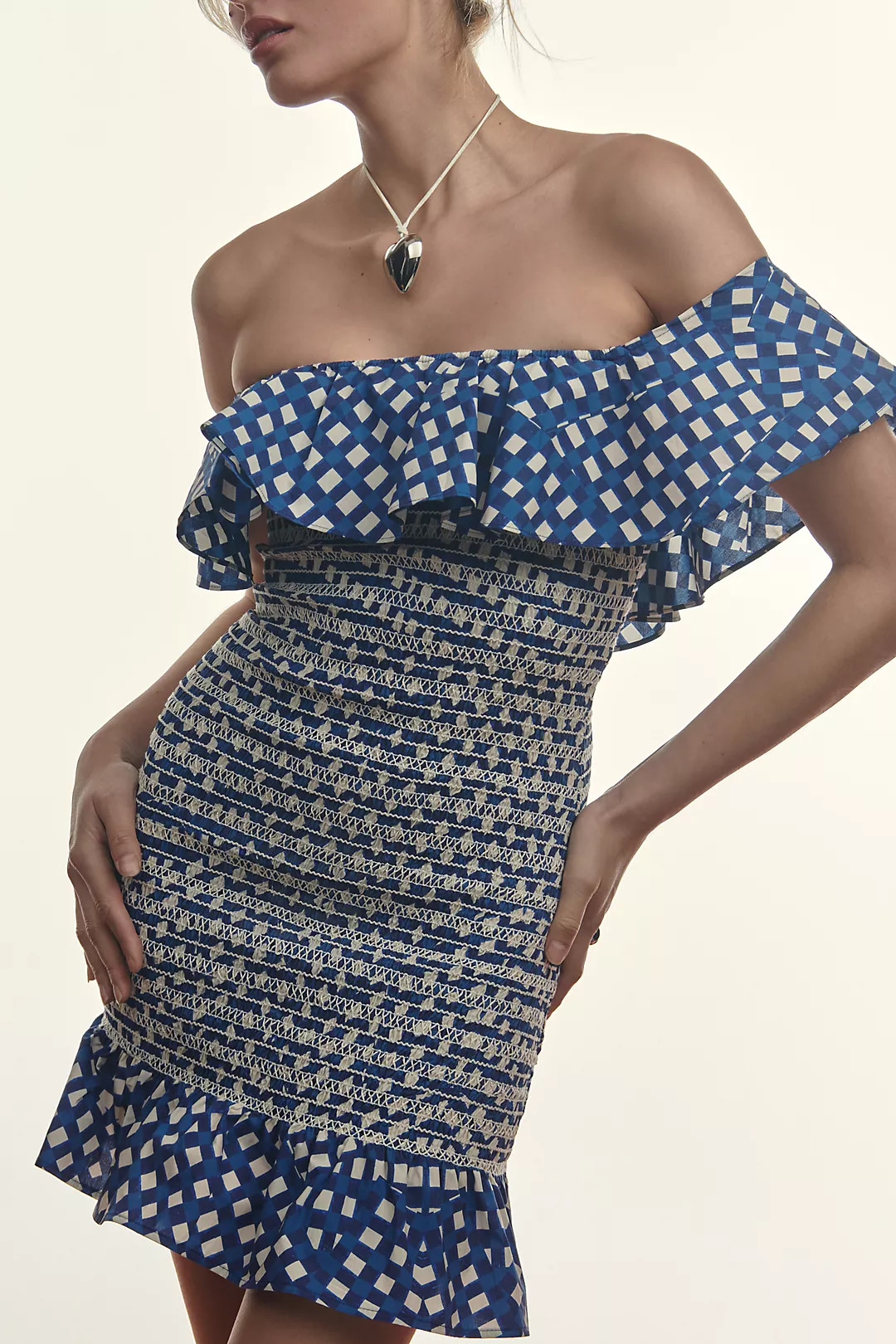 Corey Lynn Calter Off-The-Shoulder Smocked Mini Dress | Anthropologie (US)