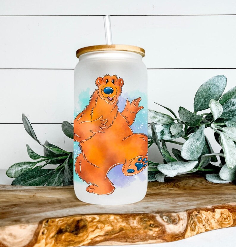 Cartoon Bear Glass Cup - Etsy | Etsy (US)