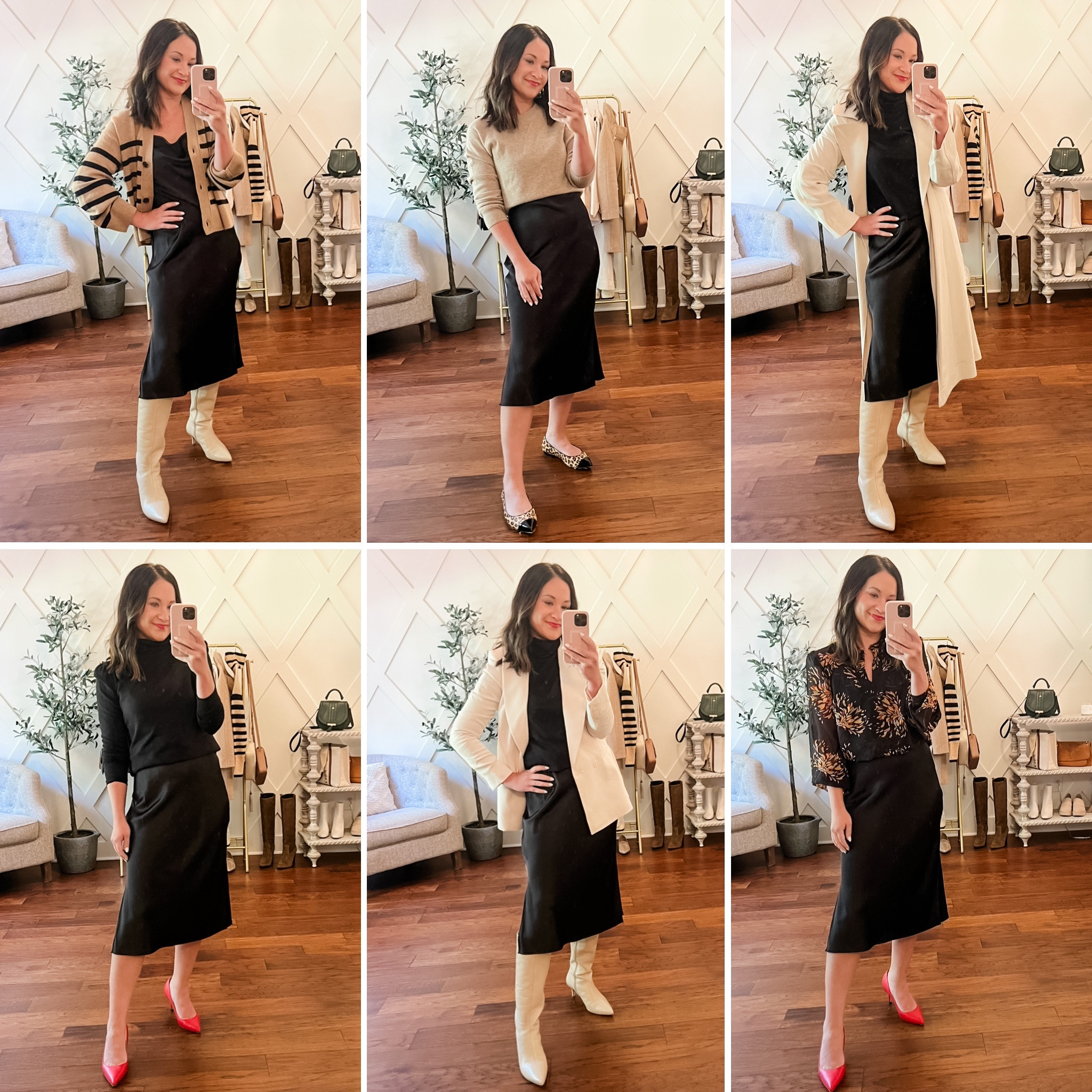 One dress styled 6 ways from our fall capsule - work looks - fall outfit ideas - capsule wardrobe 

#LTKover40 #LTKfindsunder100 #LTKstyletip