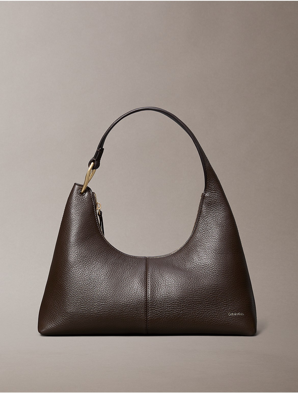 Calvin Klein Women's Slouchy Leather Shoulder Bag - Dark Brown | Calvin Klein (US)