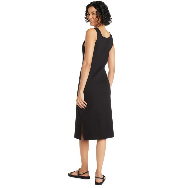 Time and Tru Women's Ribbed Knit Midi Tank Dress, Sizes XS-XXXL - Walmart.com | Walmart (US)