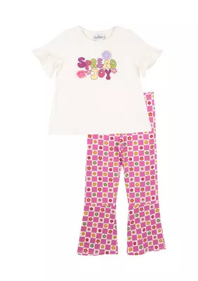 Toddler Girls Spread Joy Graphic T-Shirt and Printed Leggings Set | Belk