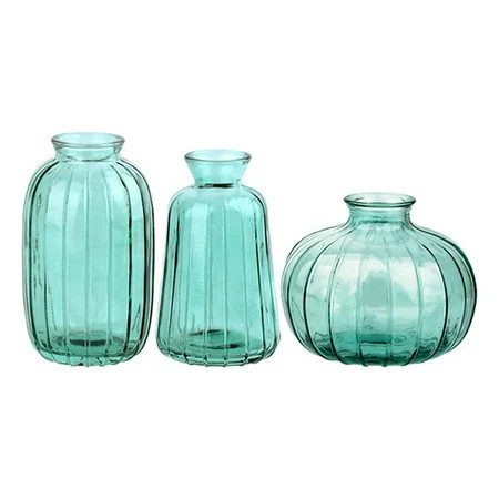 Glass Bud Vases Pack of 3 Modern Decorative Small Miniature Flower Vases Short Simple Aesthetics Hom | Walmart (US)