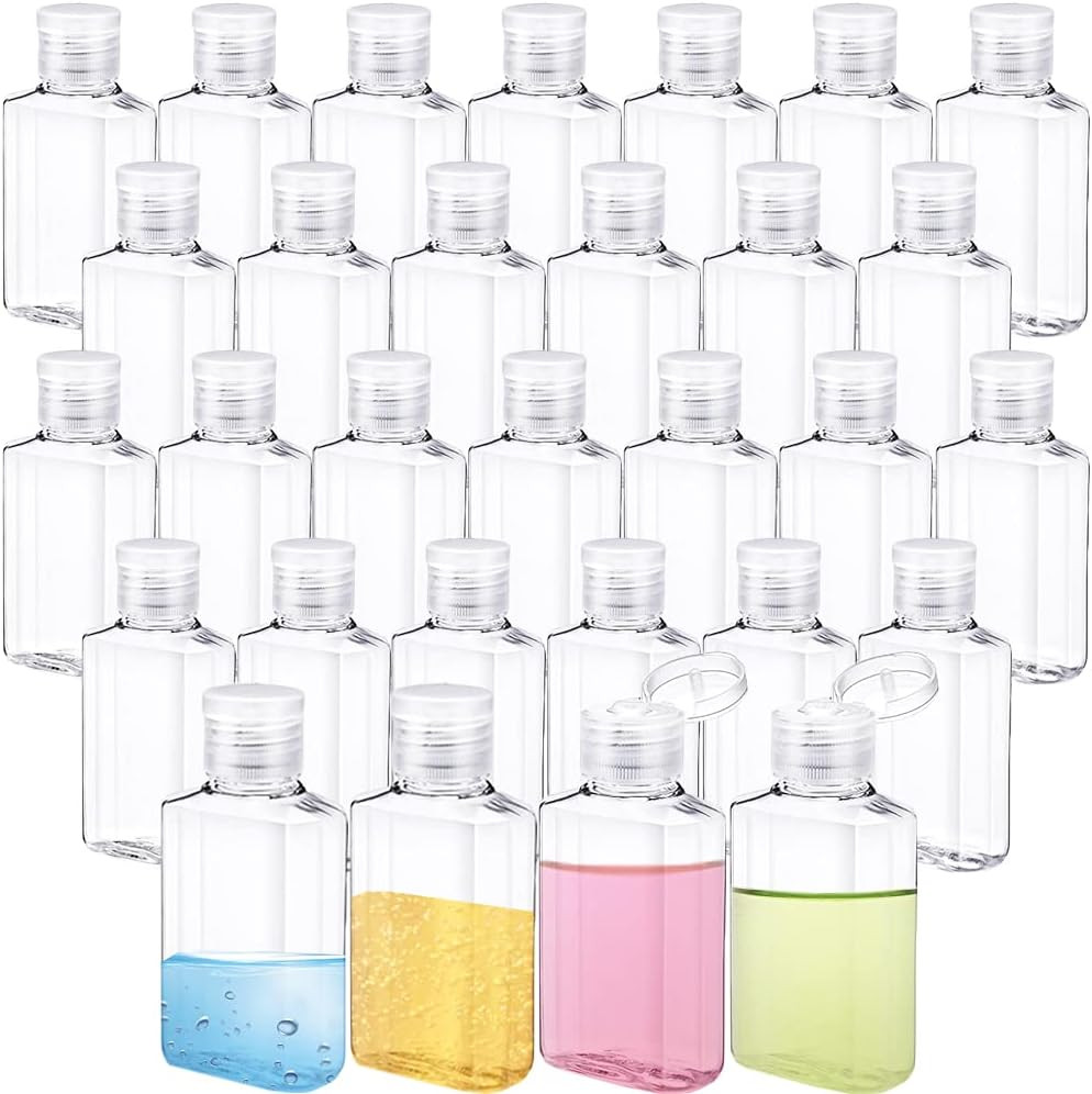 30 PCS 2oz Refillable Flip-Top Bottles,Clear Plastic Squeeze Travel Containers,Plastic Hand Sanit... | Amazon (US)
