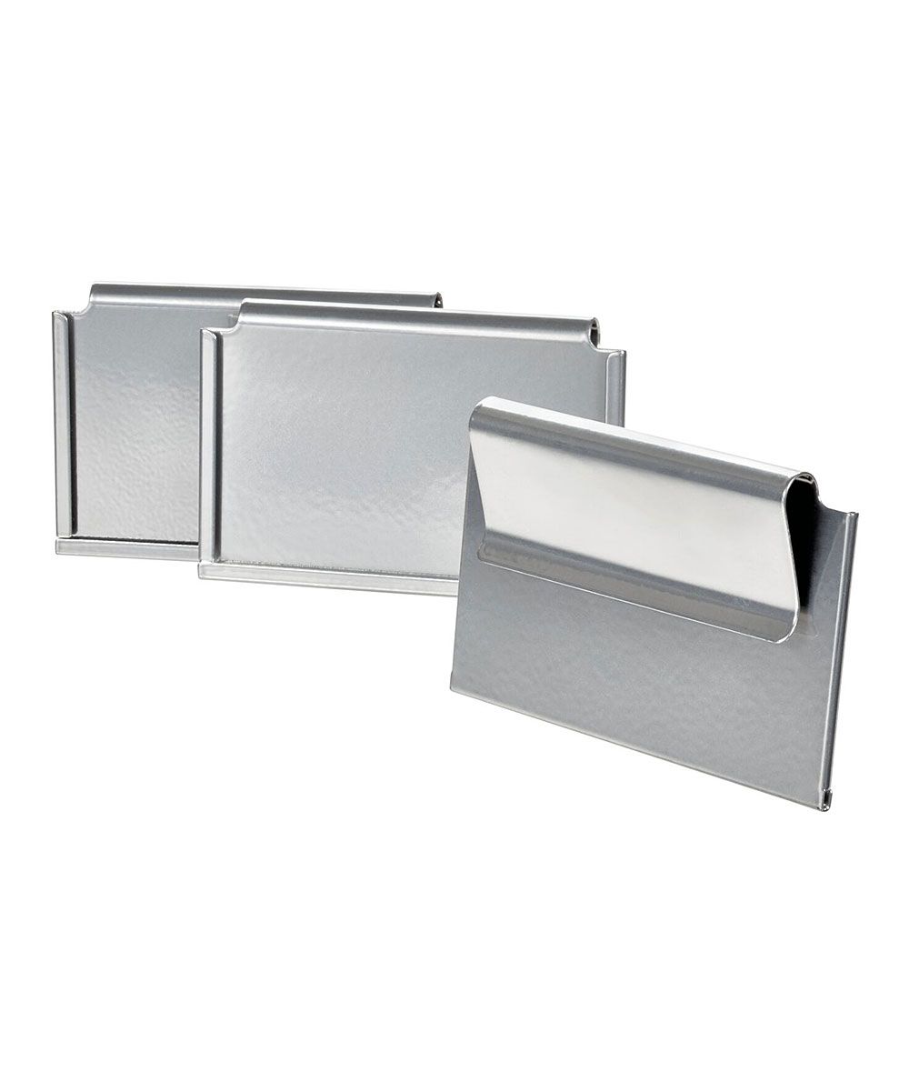 iDesign Storage Boxes PC - Chrome Bin Clip Label Holders - Set of Three | Zulily