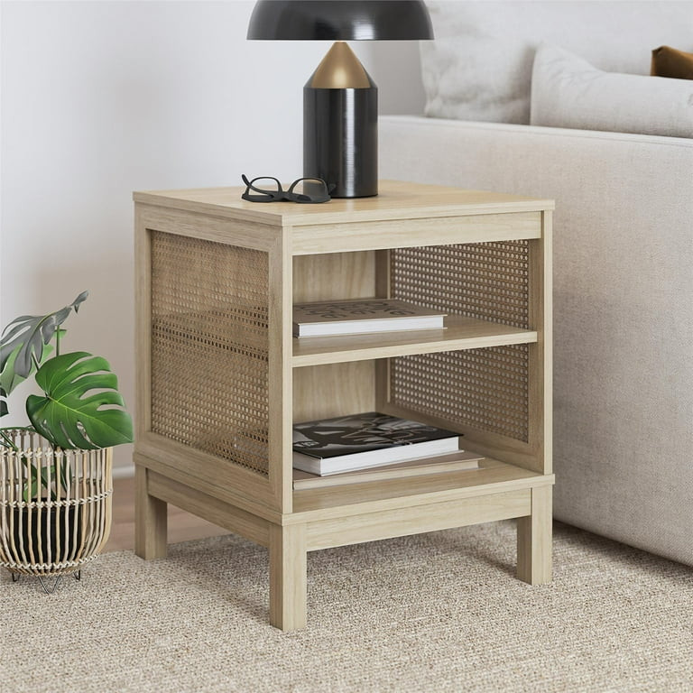 Mainstays Cane Side Table, Spring Pine | Walmart (US)