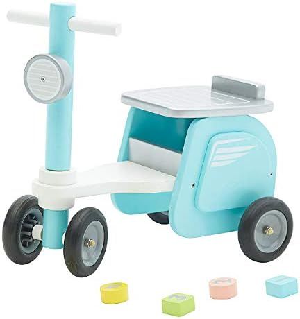Wooden Baby Walker Baby Ride Baby Balance Bikes Blue, Push & Pull Baby Walker Toy, Foot to Floor ... | Amazon (US)