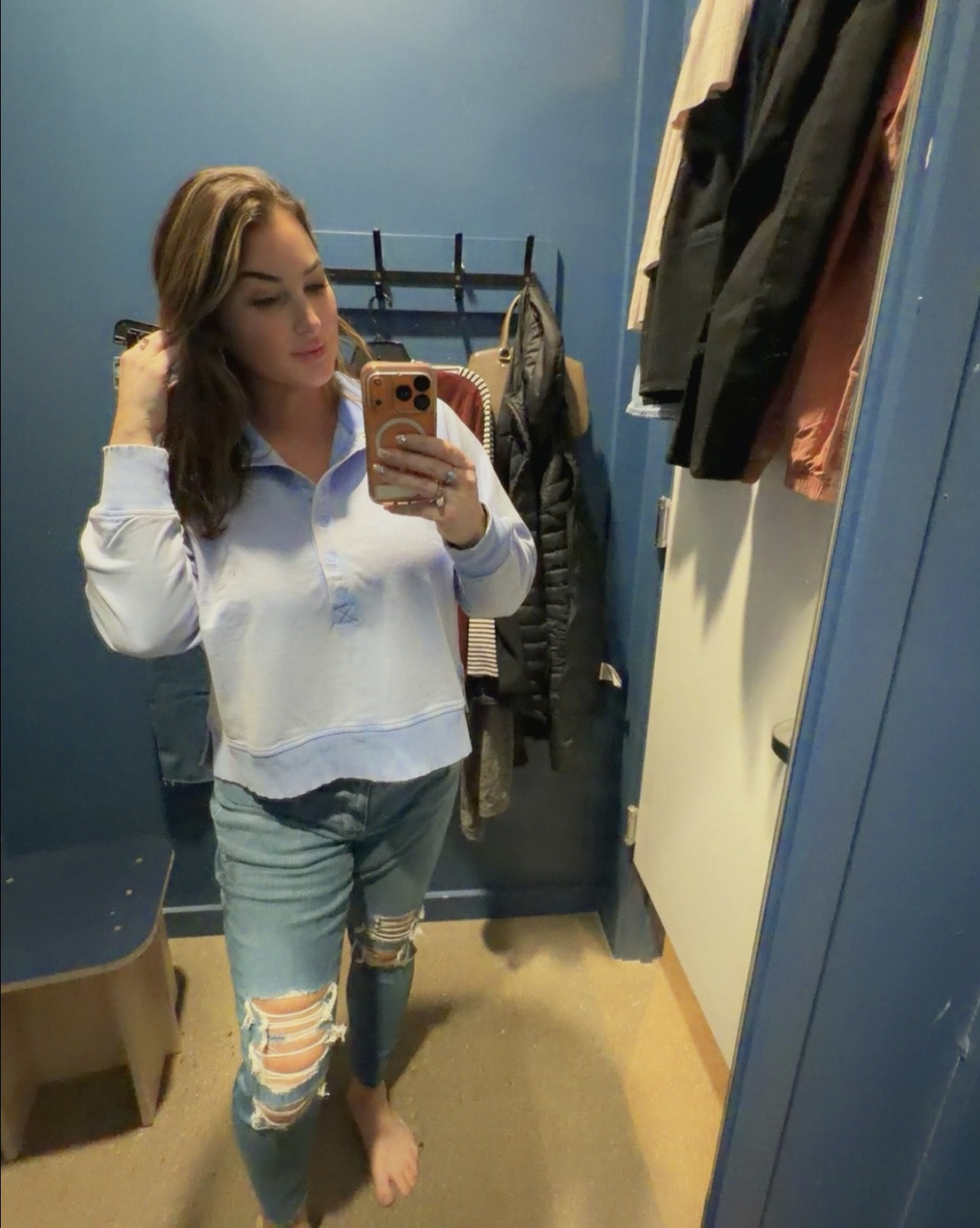 One of those easy outfits you’ll reach for all the time. Cozy pullover and jeans always work.

Pants 12, sweater large 

#ltkstyle #ltkfinds #springfashion #casualstyle #americaneagle #momstyle 

#LTKmomlife #LTKTall #LTKgrwm