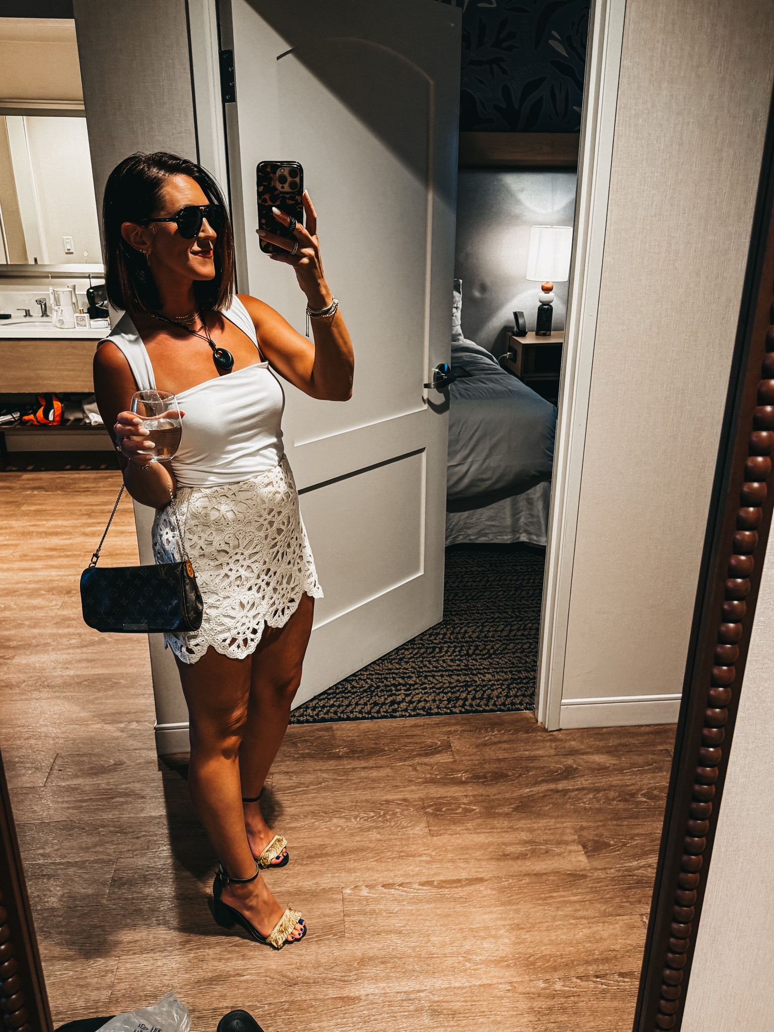 Dinner outfit! Cutest skirt, from last year, so I linked a couple similar! 

White tank is target! 

Wearing small in both! ￼

#LTKootd #LTKSaleAlert #LTKOver40