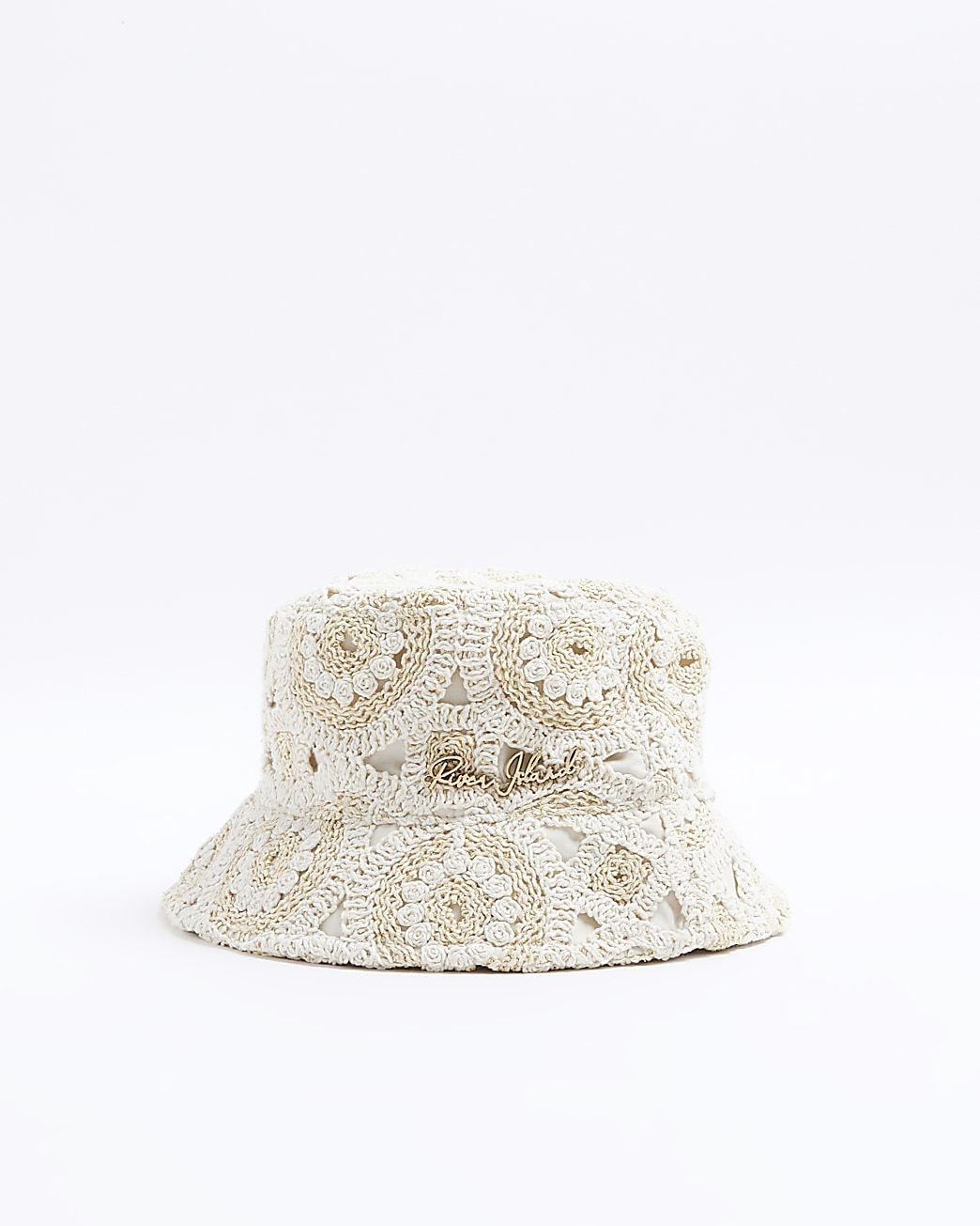 Cream crochet bucket hat | River Island (UK & IE)