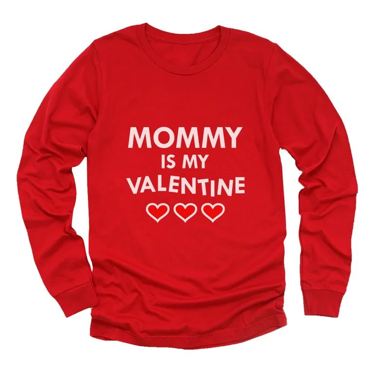 Tstars Boys Unisex Valentine's Day Shirts for Kids Love Mommy Is My Valentine Childrens Gift for ... | Walmart (US)