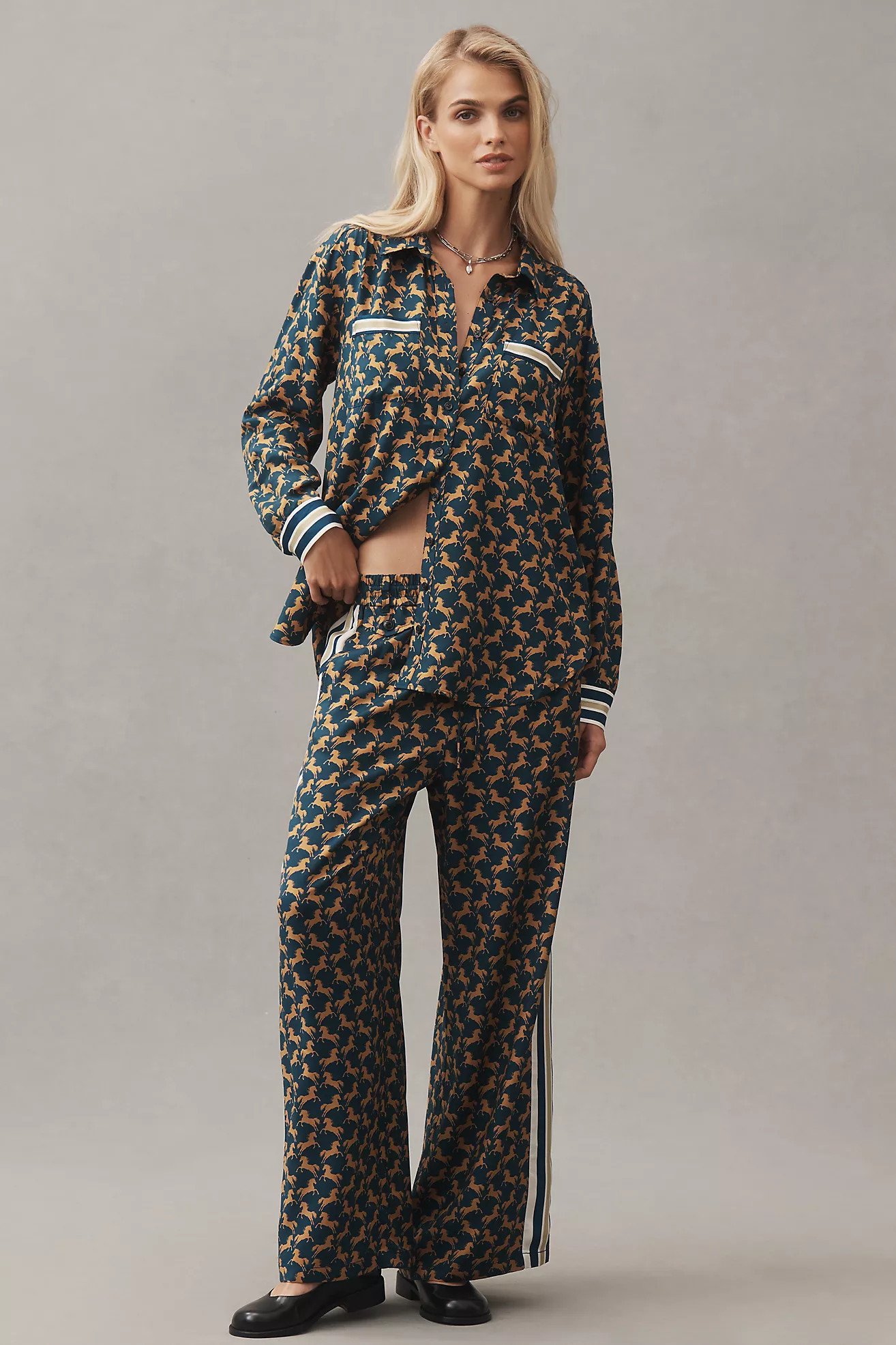 The Brooklin Tie-Front Printed Pull-On Pants by Maeve | Anthropologie (US)