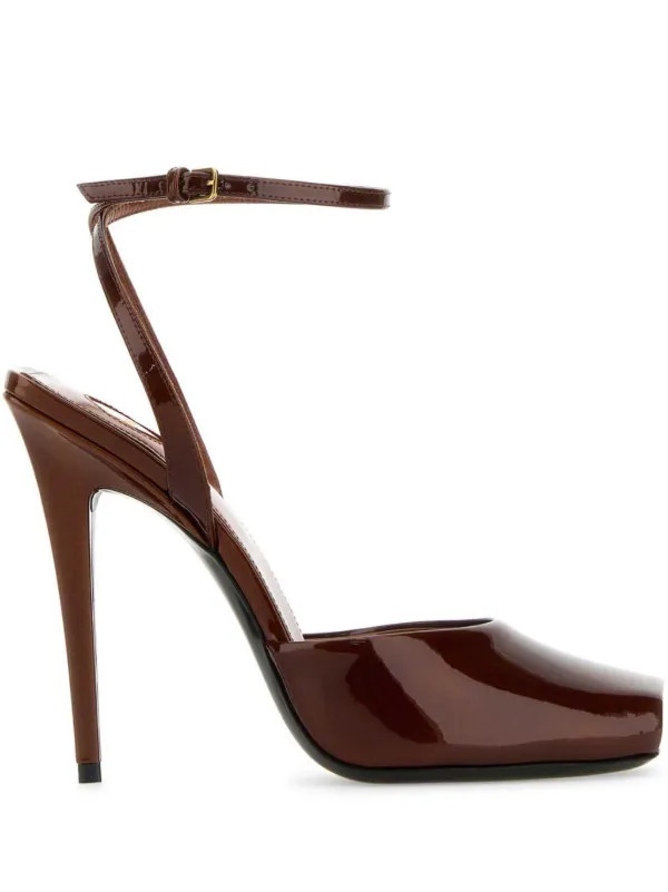 Saint Laurent 110mm La Scandale Sandals | Brown | FARFETCH | Farfetch Global