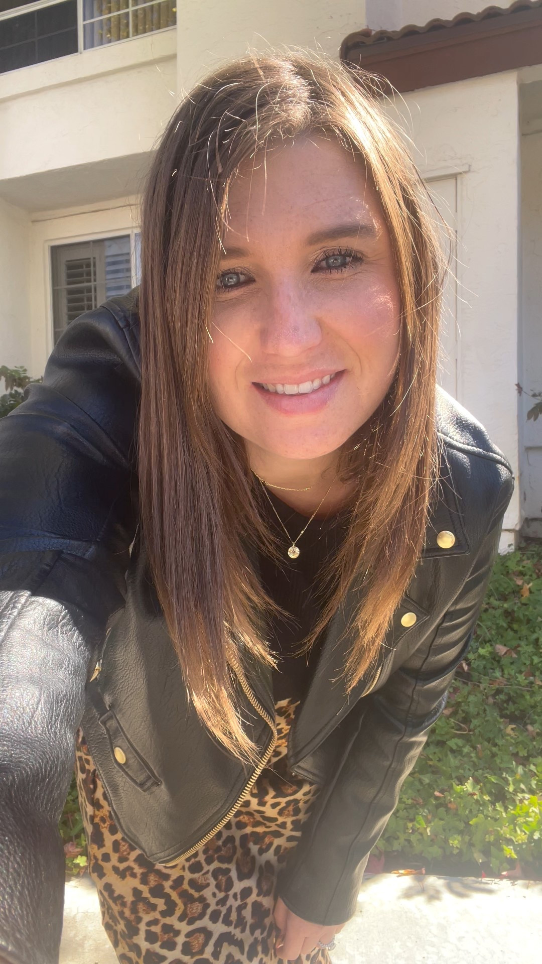 OOTD- love this leopard print and a good leather jacket. 🐆🖤 @onequince @Nordstrom @Kendra Scott 

#LTKWorkwear #LTKStyleTip #LTKFindsUnder100