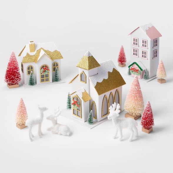 Frosted Blush Houses Village Kit - Wondershop™ | Target