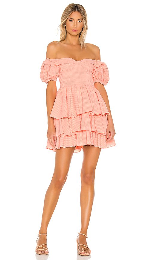 NBD Safia Mini Dress in Peach. - size L (also in M,S,XS,XXS) | Revolve Clothing (Global)