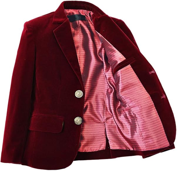 Yavakoor Boy Vlevet Blazer Suit Jacket for Boys Formal | Amazon (US)