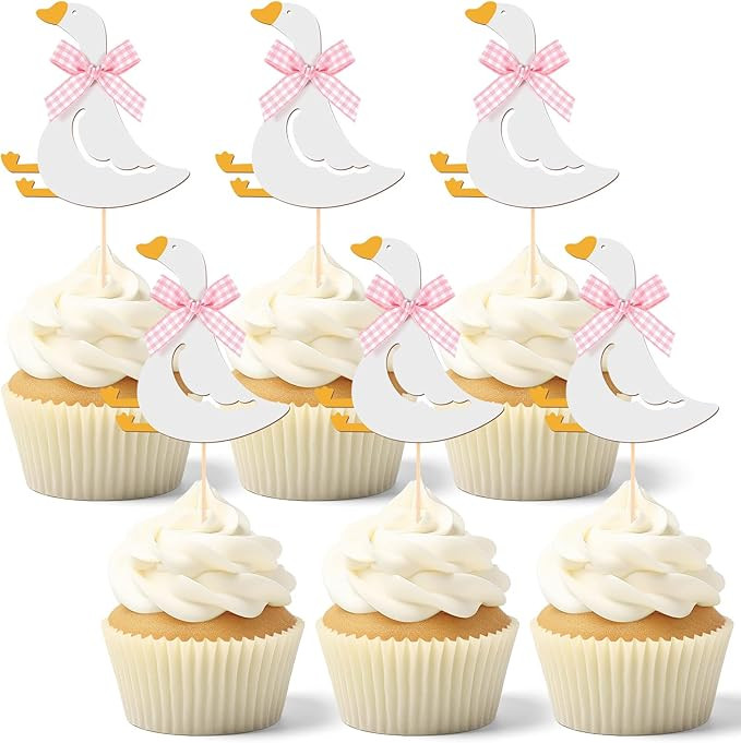 Honeydak 36 Pcs Silly Goose Cupcake Topper Silly Goose Baby Shower Decorations for Cake Decoratio... | Amazon (US)