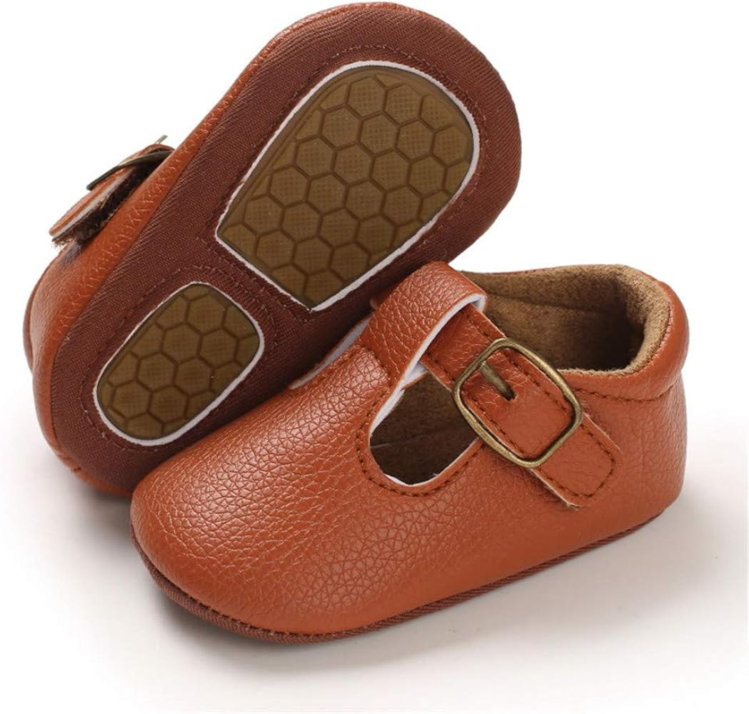 LAFEGEN Baby Girls Mary Jane Flats with Bownot Non Slip Soft Sole PU Leather Newborn Infant Toddl... | Amazon (US)
