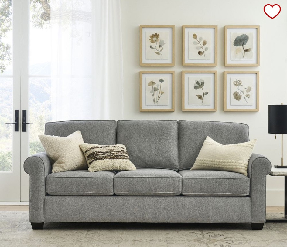 Pottery barn gray couch , gray sofa , small gray couch 

#LTKHome #LTKSaleAlert #LTKOver40