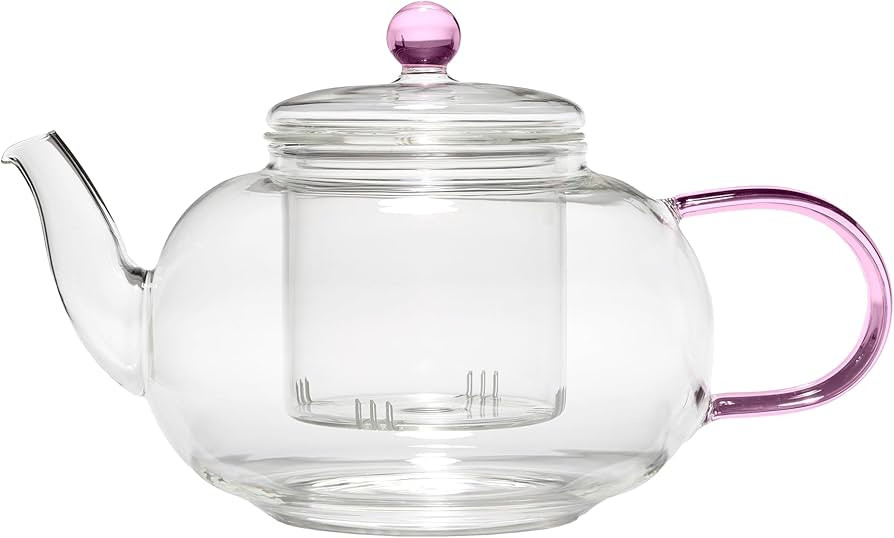 Paris Hilton Glass Teapot with Removable Tea Infuser Filter, Made with Temperature Safe Glass, Pe... | Amazon (US)