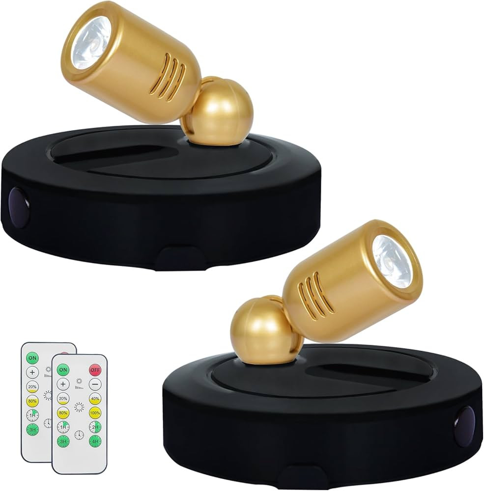 LED Spotlight, Battery Powered Spot Lights with Remote, Tree Up Lights Indoor, Dimmable Plants Sp... | Amazon (US)