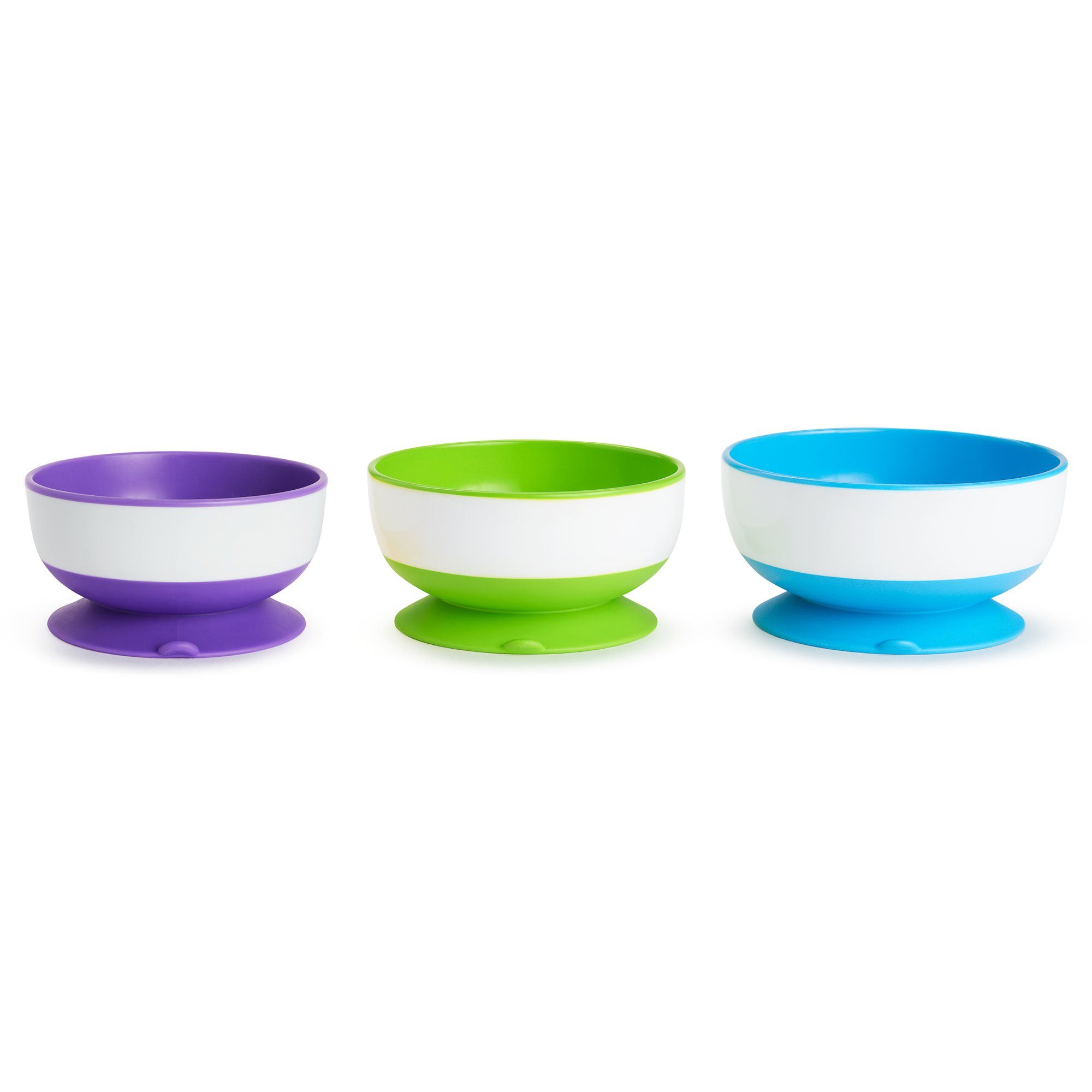 Munchkin Stay Put Suction Bowl, 3 Pack, Purple/Green/Blue | Walmart (US)