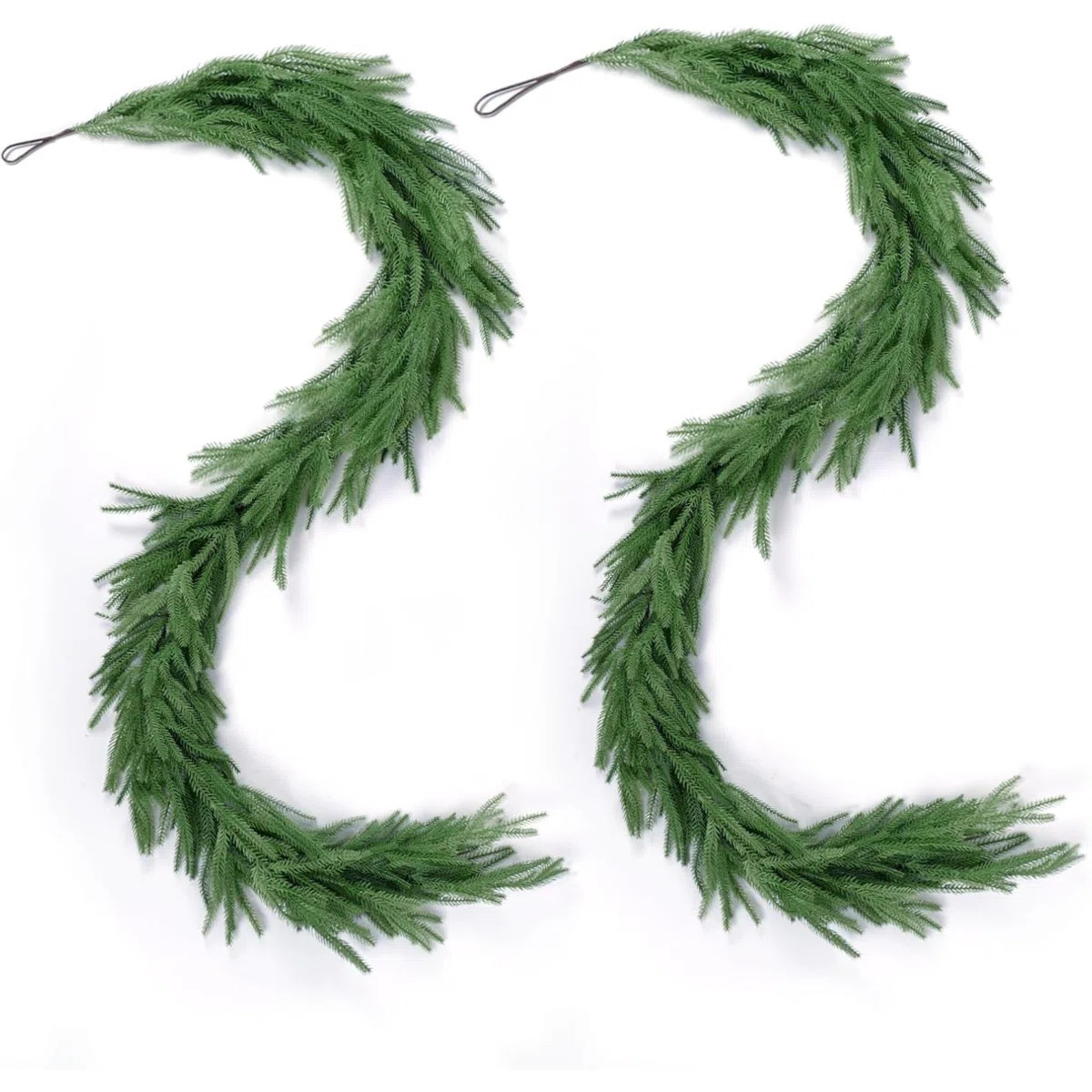 2 Pcs Artificial Norfolk Pine Garlands, Christmas Real Touch Winter Pine Garland,  Artificial Gre... | Wayfair North America