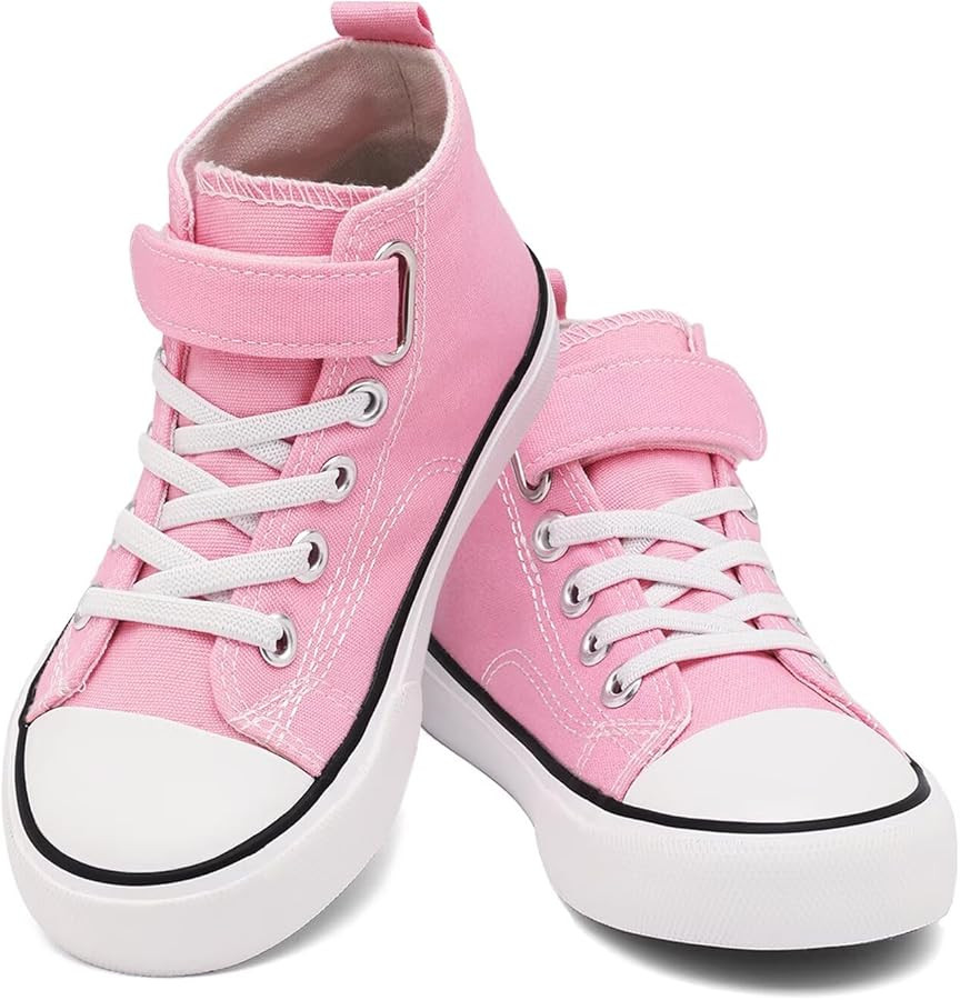 Toddler Canvas Shoes Girls High Top Sneakers Little Big Kids Boys Walking Cushioned Shoes Toddler... | Amazon (US)