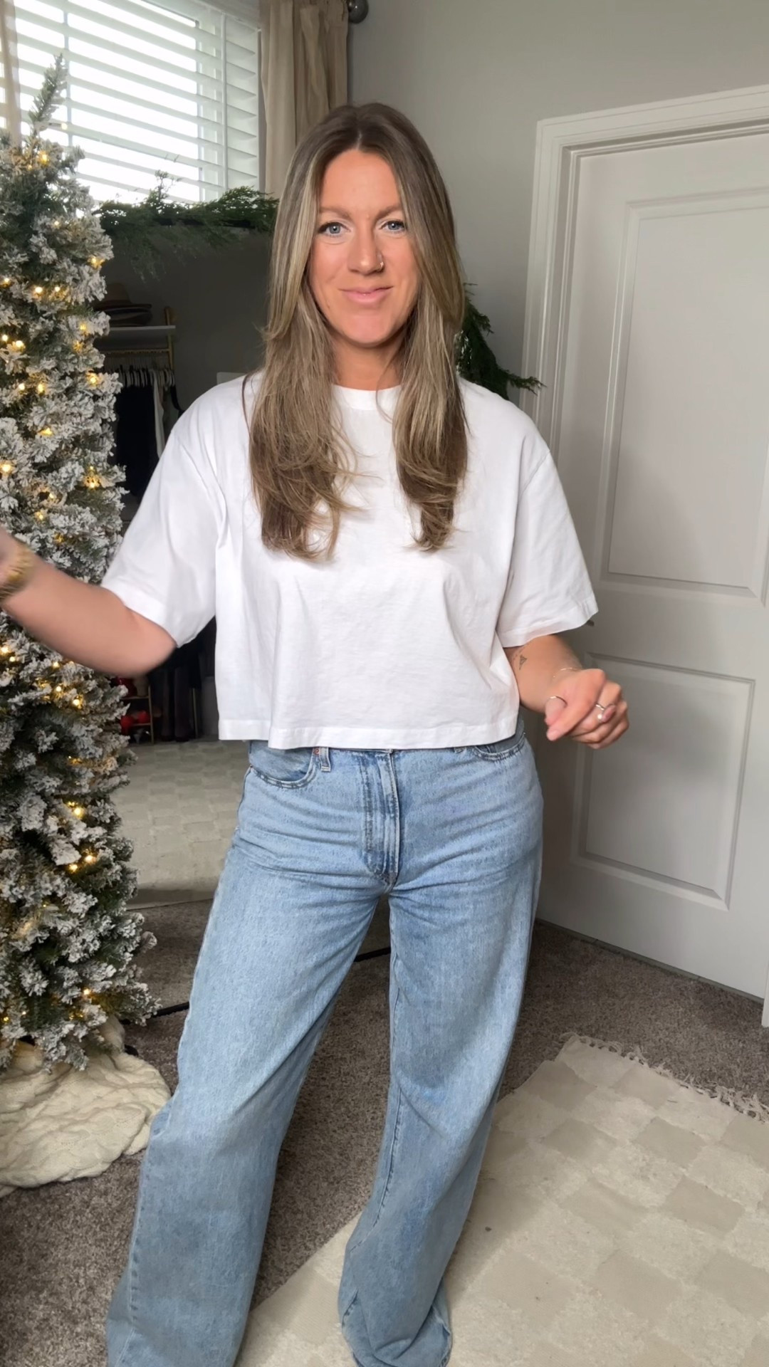 They’re back!! The sequin shorts that sold out in minutes last time! Perfect for holiday parties! 
Large shorts, large top, large plus tights, 11 boots, large tall coat. Medium white tee, 31x34 jeans 

#LTKOver40 #LTKHoliday #LTKTall