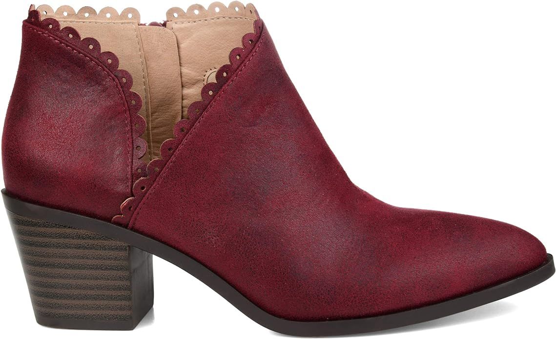 Brinley Co. Womens Scalloped Side Cut-out Bootie | Amazon (US)