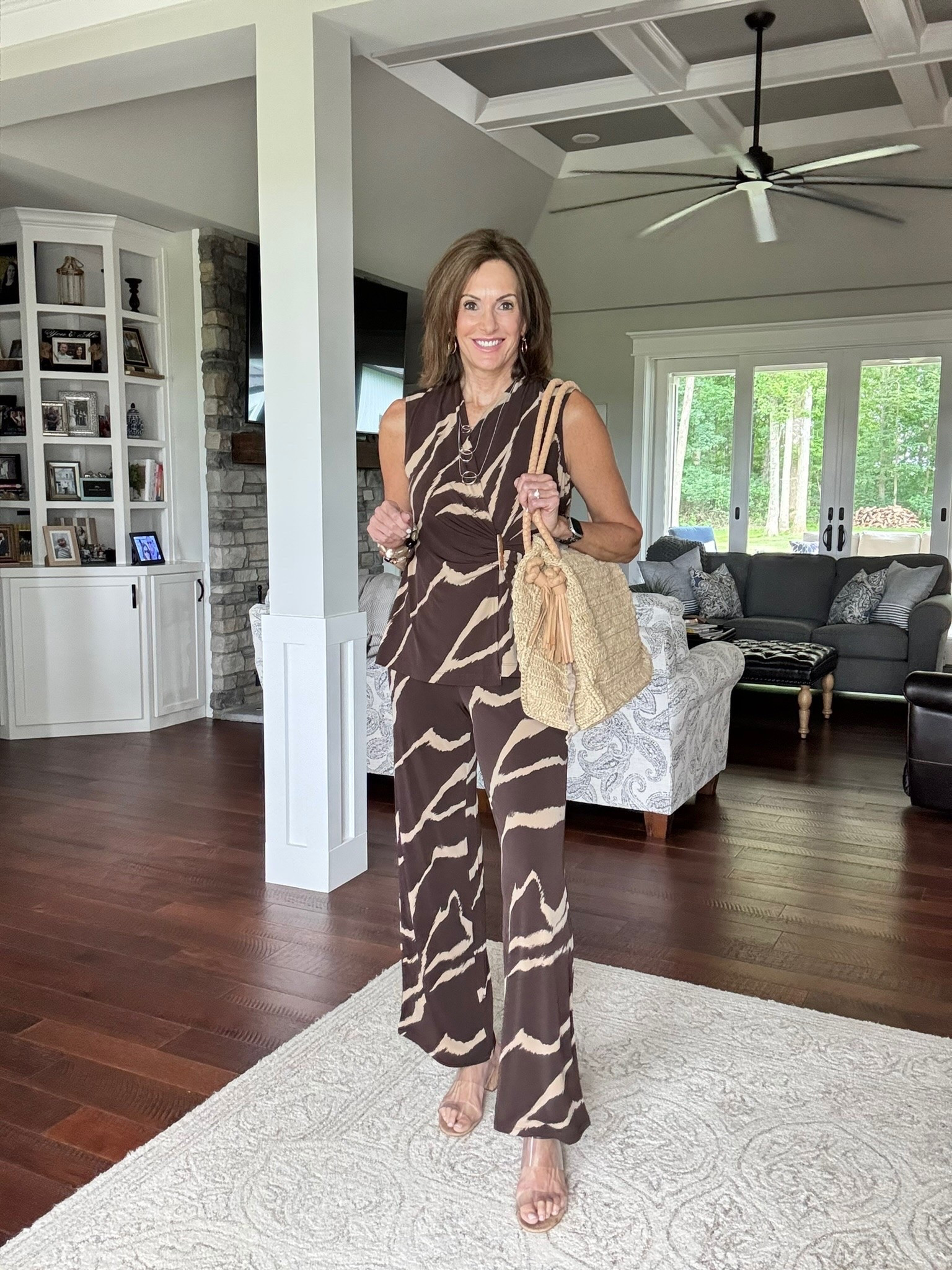 Love this Zebra print jumpsuit! 
Faux wrap top / size 1
Wide leg pants - size o tall

workwear outfits, business trip style, travel wardrobe, date night looks, party outfit inspo

#LTKOver40 #LTKTall #LTKMidsize