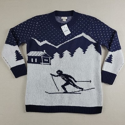 J.Crew Merino Wool Ski Sweater XS Navy Gray Nordic Graphic NWTJ.Crew novelty | eBay US