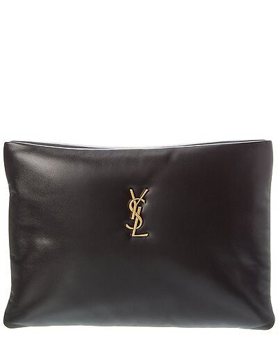 Saint Laurent Calypso Large Leather Pouch | Gilt & Gilt City