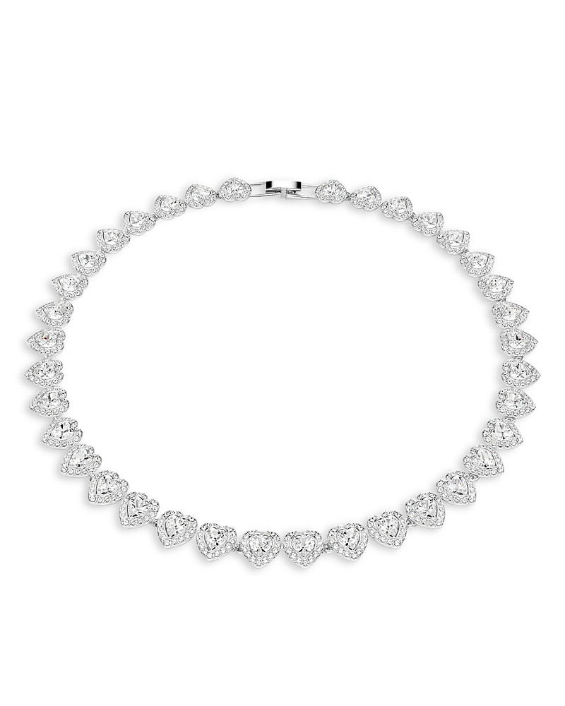 Swarovski Ariana Grande Crystal Heart Halo Tennis Necklace, 14.875-17.75 | Bloomingdale's (US)