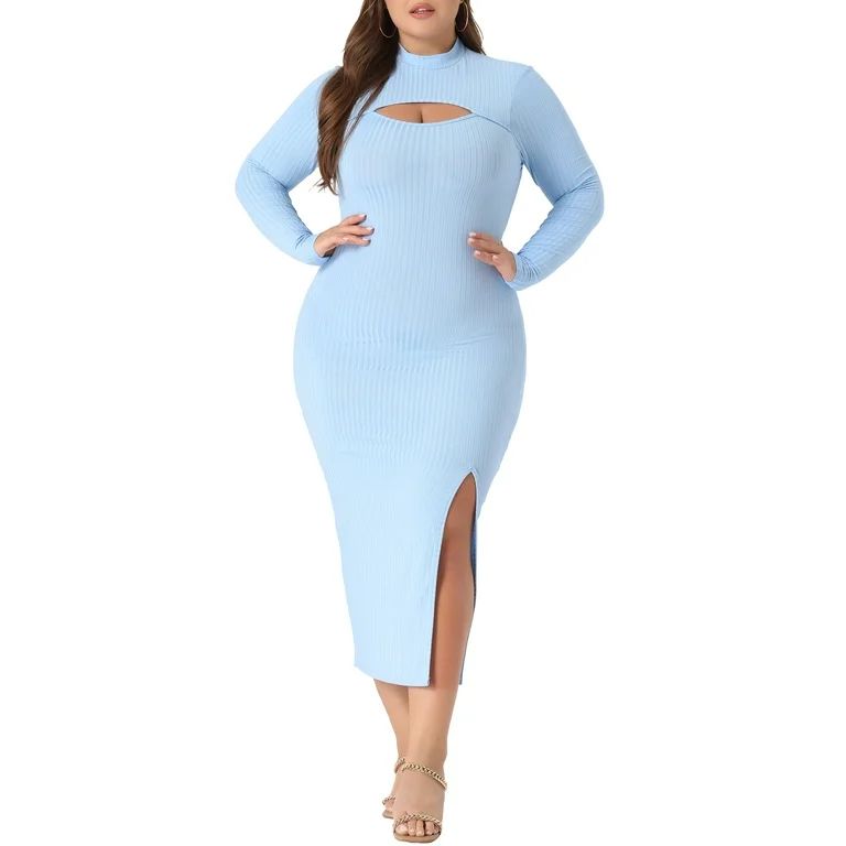 Agnes Orinda Women's Plus Size Bodycon Dress Knee Slim Cut Out Dresses 2023 | Walmart (US)