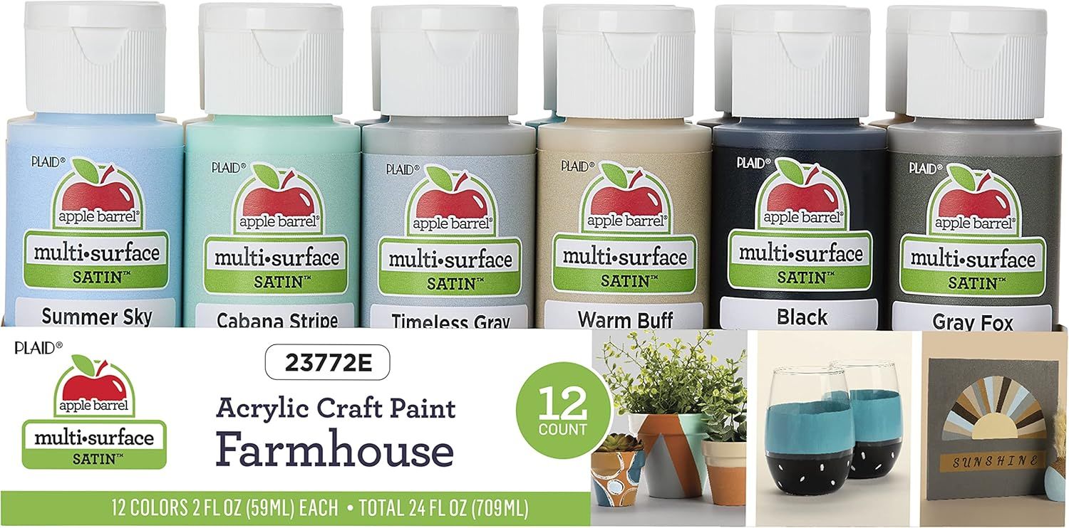 Apple Barrel Farmhouse Acrylic Paint Set, 12, 24 Fl Oz (Pack of 1) | Amazon (US)