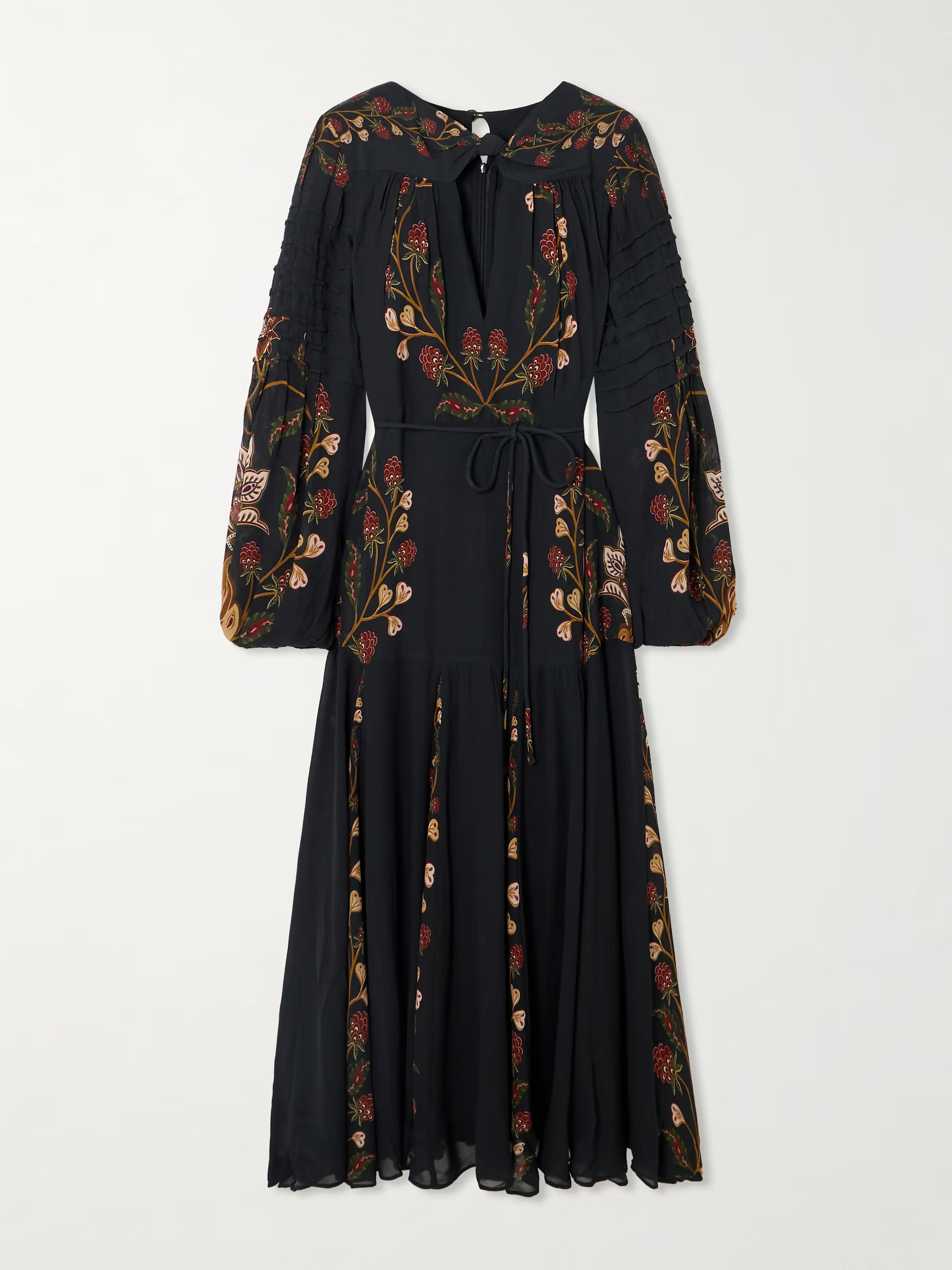 Berry Garden belted floral-print crepe de chine midi dress | NET-A-PORTER (UK & EU)