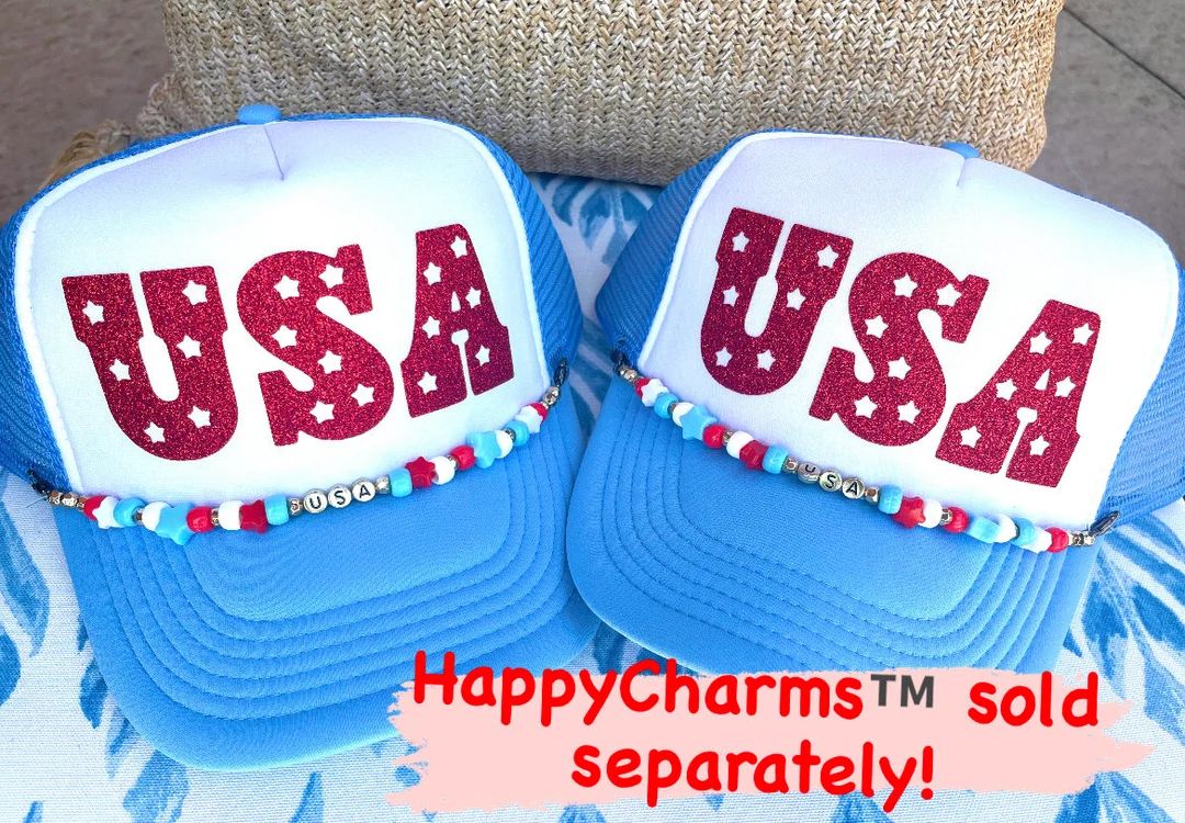 USA Trucker Hat, Smiley Face Trucker Hat, Happystacks Trucker Hat, America Trucker Hat, Fourth of... | Etsy (US)